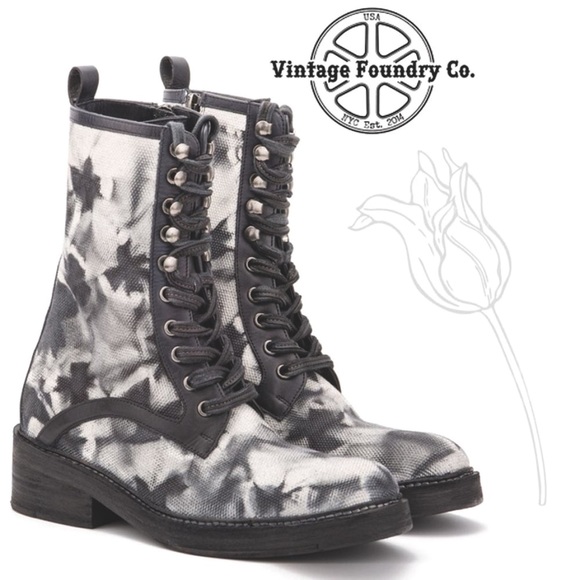 Vintage Foundry Monaris Abstract Tie-Dye Lace Up Boots - Picture 1 of 14